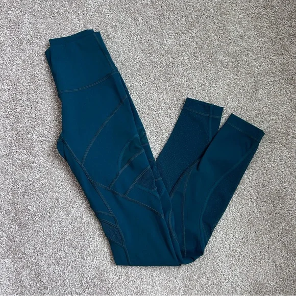 Lululemon Wunder Under HR Mesh Tight 28" Royal Emerald Green Size 2 Special Addn - Picture 12 of 12